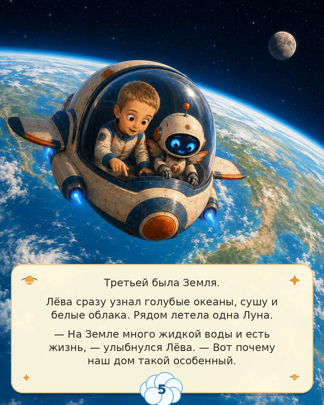 Лёва и Тико исследуют Землю из космоса
