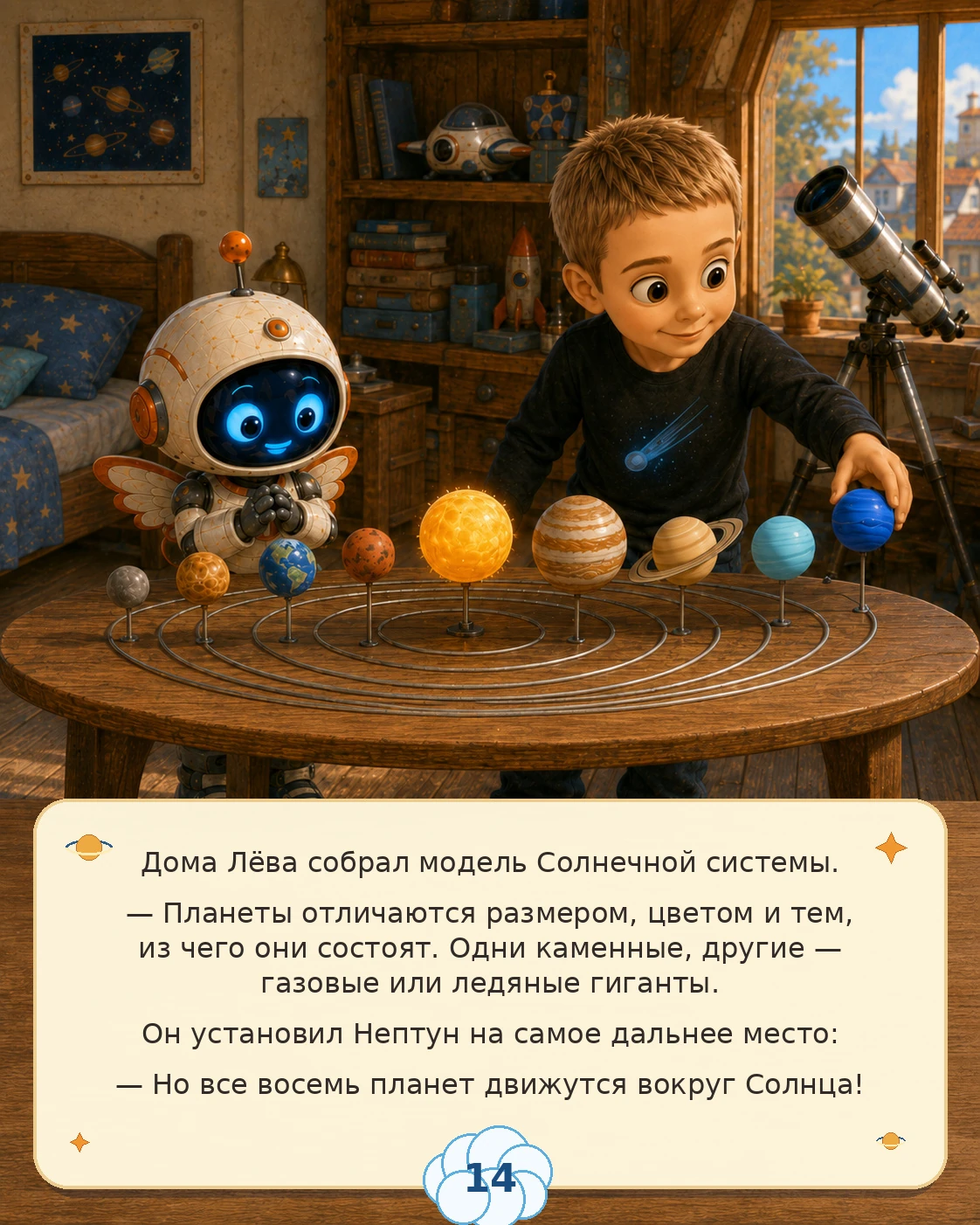 Лёва восстанавливает модель Солнечной системы