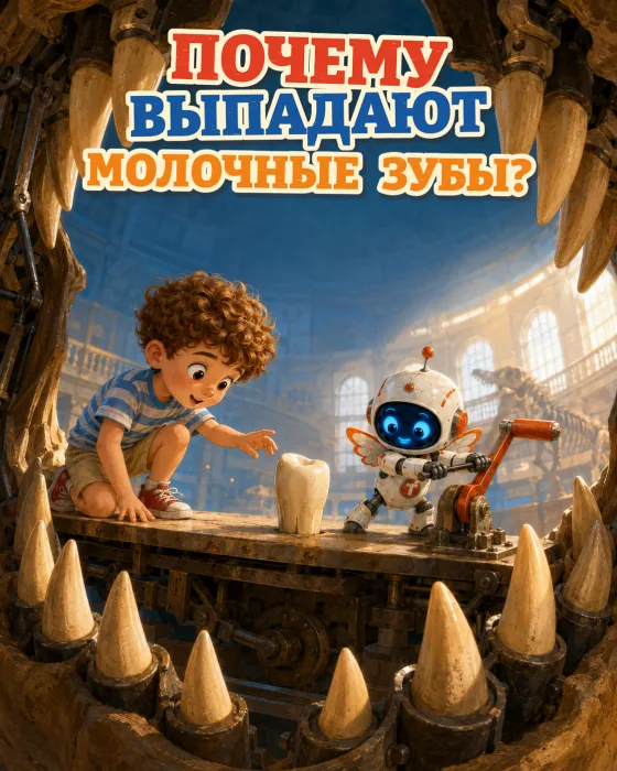 Почему выпадают молочные зубы? — обложка истории